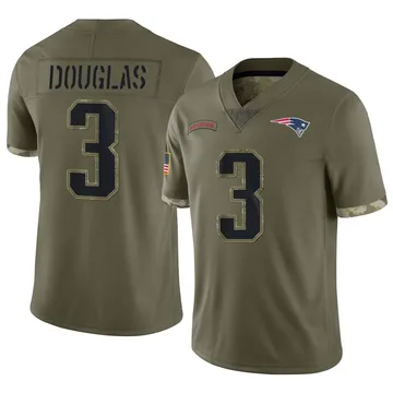 Youth New England Patriots DeMario Douglas Olive Limited 2022 Salute To Service Jersey By Nike