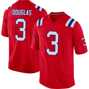 Youth New England Patriots DeMario Douglas Red Game Alternate Jersey By Nike