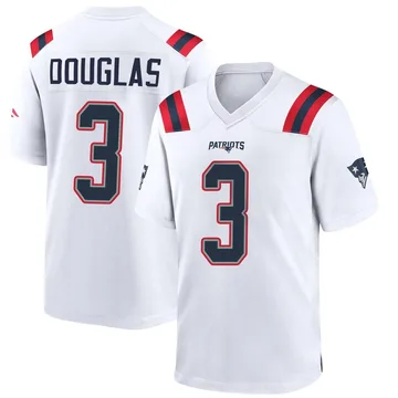 Youth New England Patriots DeMario Douglas White Game Jersey By Nike