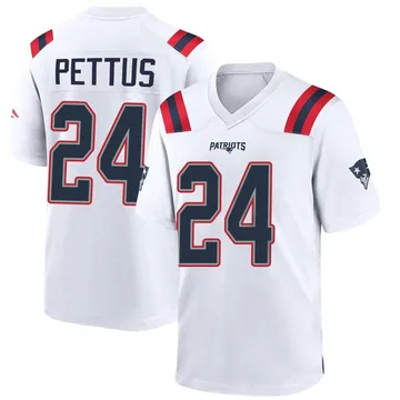 Youth New England Patriots Dell Pettus White Game Jersey By Nike