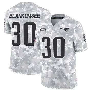 Youth New England Patriots Demeer Blankumsee Arctic Camo Limited 2024 Salute to Service Jersey By Nike