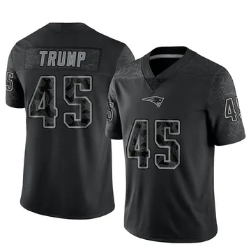 Youth New England Patriots Donald Trump Black Limited Reflective Jersey By Nike