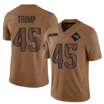 Youth New England Patriots Donald Trump Brown Limited 2023 Salute To Service Jersey By Nike