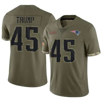Youth New England Patriots Donald Trump Olive Limited 2022 Salute To Service Jersey By Nike