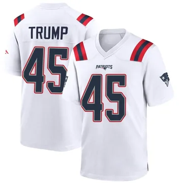 Youth New England Patriots Donald Trump White Game Jersey By Nike