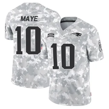 Youth New England Patriots Drake Maye Arctic Camo Limited 2024 Salute to Service Jersey By Nike