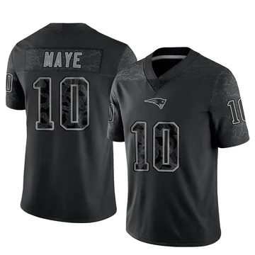 Youth New England Patriots Drake Maye Black Limited Reflective Jersey By Nike