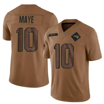 Youth New England Patriots Drake Maye Brown Limited 2023 Salute To Service Jersey By Nike