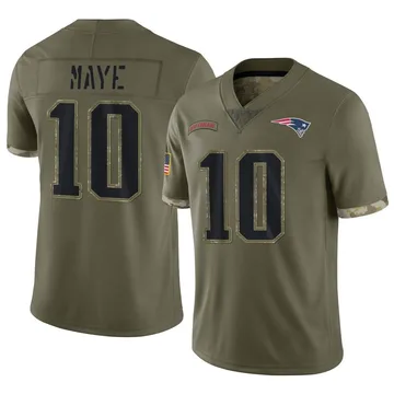 Youth New England Patriots Drake Maye Olive Limited 2022 Salute To Service Jersey By Nike