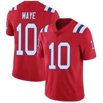 Youth New England Patriots Drake Maye Red Limited Vapor Untouchable Alternate Jersey By Nike