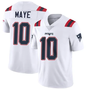 Youth New England Patriots Drake Maye White Limited Vapor Untouchable Jersey By Nike