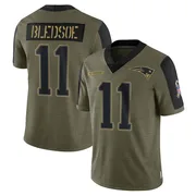 Youth New England Patriots Drew Bledsoe Olive Limited 2021 Salute To Service Jersey By Nike
