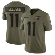 Youth New England Patriots Drew Bledsoe Olive Limited 2025 Salute to Service Jersey By Nike
