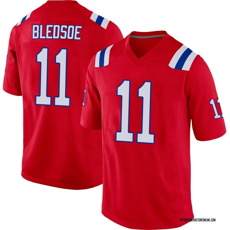 Youth New England Patriots Drew Bledsoe Red Game Alternate Jersey By Nike