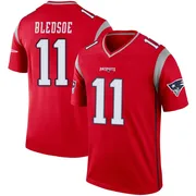 Youth New England Patriots Drew Bledsoe Red Legend Inverted Jersey By Nike