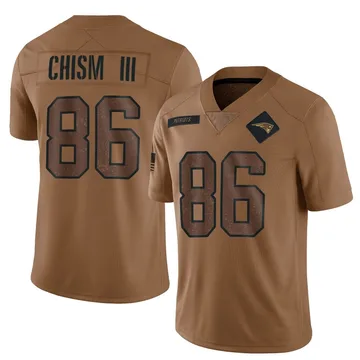 Youth New England Patriots Efton Chism III Brown Limited 2023 Salute To Service Jersey By Nike