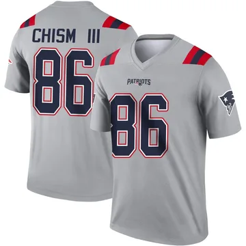 Youth New England Patriots Efton Chism III Gray Legend Inverted Jersey By Nike
