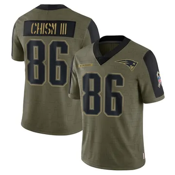 Youth New England Patriots Efton Chism III Olive Limited 2021 Salute To Service Jersey By Nike