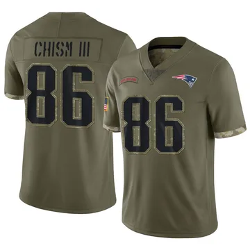 Youth New England Patriots Efton Chism III Olive Limited 2022 Salute To Service Jersey By Nike