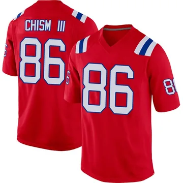 Youth New England Patriots Efton Chism III Red Game Alternate Jersey By Nike