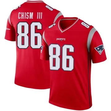 Youth New England Patriots Efton Chism III Red Legend Inverted Jersey By Nike