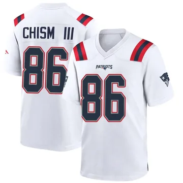 Youth New England Patriots Efton Chism III White Game Jersey By Nike