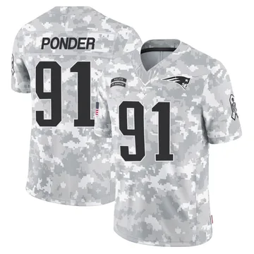 Youth New England Patriots Elijah Ponder Arctic Camo Limited 2024 Salute to Service Jersey By Nike