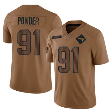 Youth New England Patriots Elijah Ponder Brown Limited 2023 Salute To Service Jersey By Nike