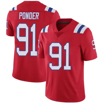 Youth New England Patriots Elijah Ponder Red Limited Vapor Untouchable Alternate Jersey By Nike