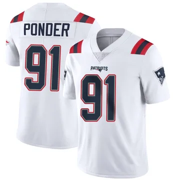 Youth New England Patriots Elijah Ponder White Limited Vapor Untouchable Jersey By Nike