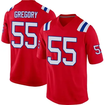 Youth New England Patriots Eric Gregory Red Game Alternate Jersey By Nike