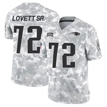 Youth New England Patriots Fabien Lovett Sr. Arctic Camo Limited 2024 Salute to Service Jersey By Nike