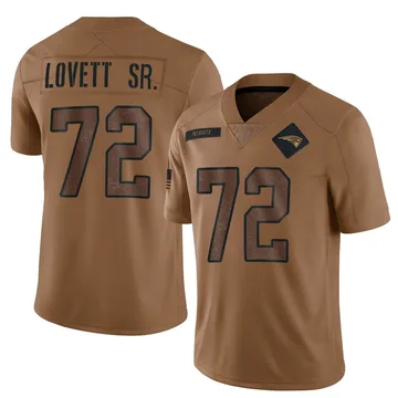 Youth New England Patriots Fabien Lovett Sr. Brown Limited 2023 Salute To Service Jersey By Nike