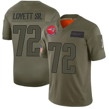 Youth New England Patriots Fabien Lovett Sr. Camo Limited 2019 Salute to Service Jersey By Nike