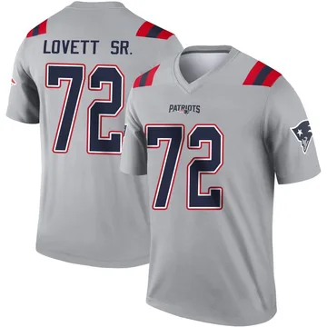 Youth New England Patriots Fabien Lovett Sr. Gray Legend Inverted Jersey By Nike