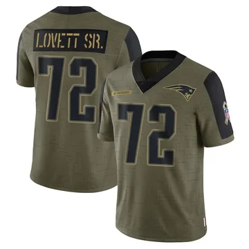 Youth New England Patriots Fabien Lovett Sr. Olive Limited 2021 Salute To Service Jersey By Nike