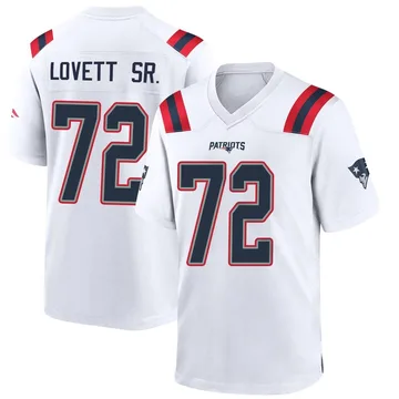 Youth New England Patriots Fabien Lovett Sr. White Game Jersey By Nike
