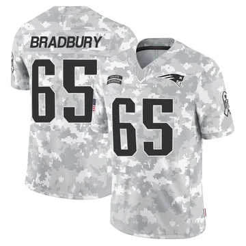 Youth New England Patriots Garrett Bradbury Arctic Camo Limited 2024 Salute to Service Jersey By Nike