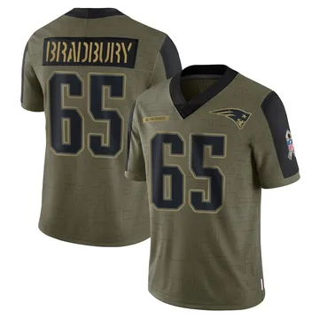 Youth New England Patriots Garrett Bradbury Olive Limited 2021 Salute To Service Jersey By Nike
