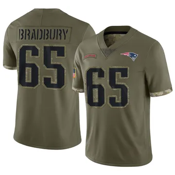 Youth New England Patriots Garrett Bradbury Olive Limited 2022 Salute To Service Jersey By Nike