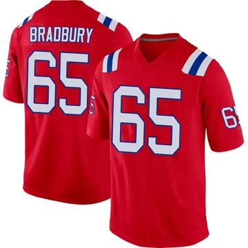 Youth New England Patriots Garrett Bradbury Red Game Alternate Jersey By Nike