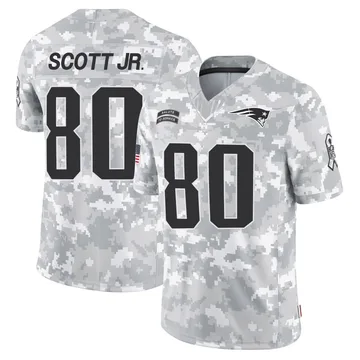 Youth New England Patriots Gee Scott Jr. Arctic Camo Limited 2024 Salute to Service Jersey By Nike