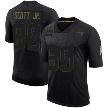 Youth New England Patriots Gee Scott Jr. Black Limited 2020 Salute To Service Jersey By Nike