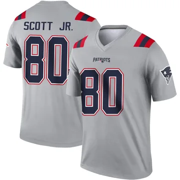 Youth New England Patriots Gee Scott Jr. Gray Legend Inverted Jersey By Nike