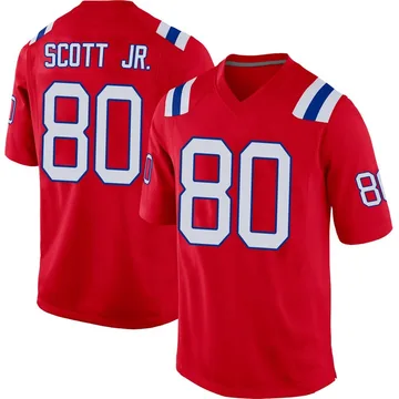 Youth New England Patriots Gee Scott Jr. Red Game Alternate Jersey By Nike