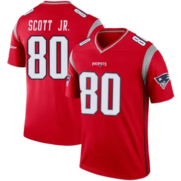 Youth New England Patriots Gee Scott Jr. Red Legend Inverted Jersey By Nike