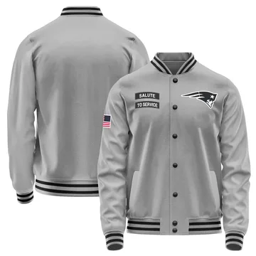 Youth New England Patriots Gray Salute to Service Performance Jacket