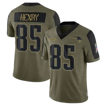 Youth New England Patriots Hunter Henry Olive Limited 2021 Salute To Service Jersey By Nike