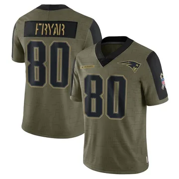 Youth New England Patriots Irving Fryar Olive Limited 2021 Salute To Service Jersey By Nike