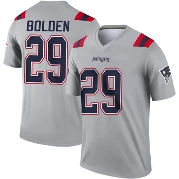 Youth New England Patriots Isaiah Bolden Gray Legend Inverted Jersey By Nike